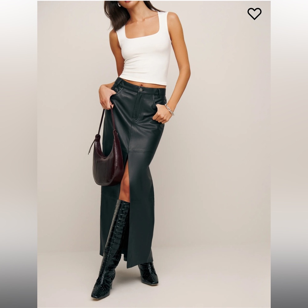 REFORMATION Petites Veda Tazz Leather Maxi Skirt 4P